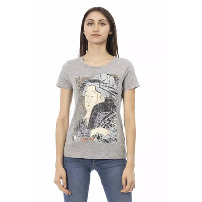 Trussardi Action Gray Cotton Women T-Shirt