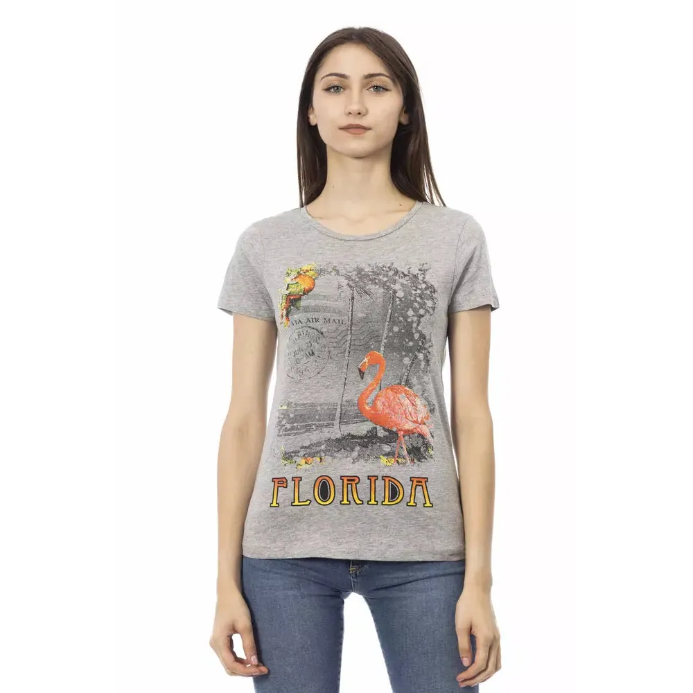 Trussardi Action Gray Cotton Women T-Shirt