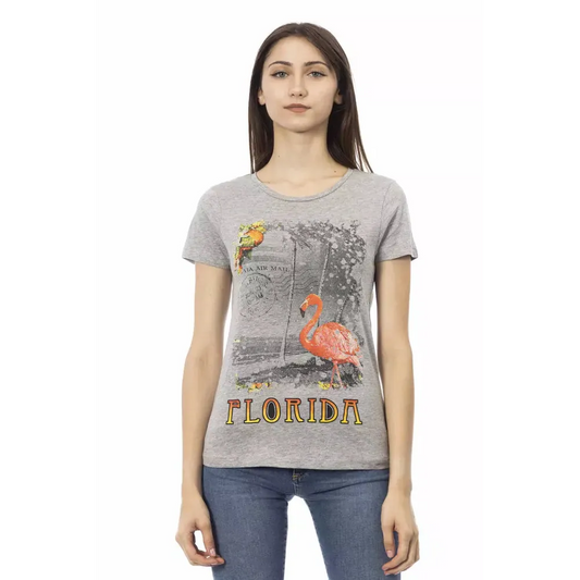 Trussardi Action Gray Cotton Women T-Shirt