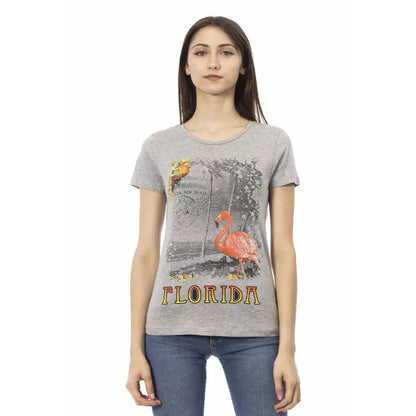Trussardi Action Gray Cotton Women T-Shirt