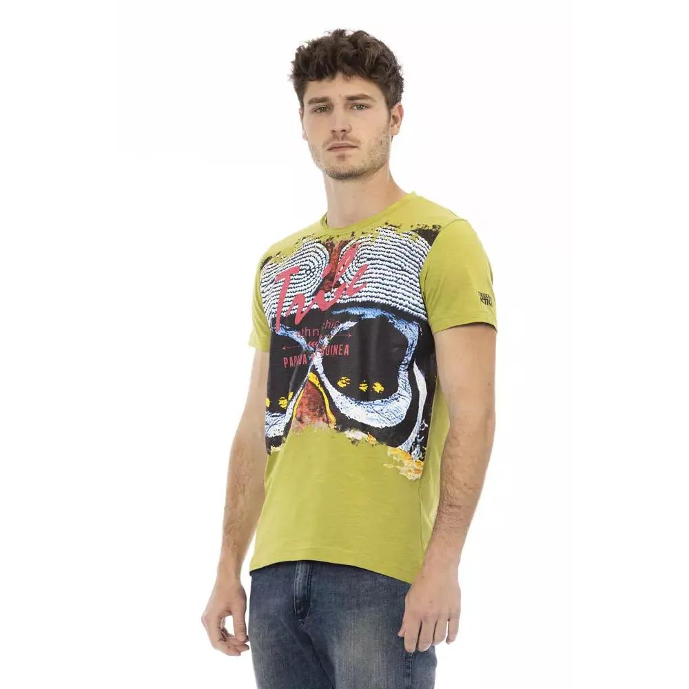 Trussardi Action Green Cotton Men T-Shirt
