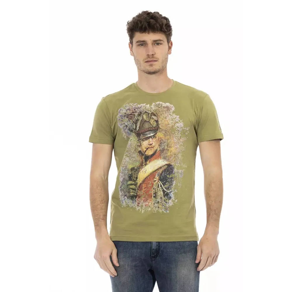 Trussardi Action Green Cotton Men T-Shirt