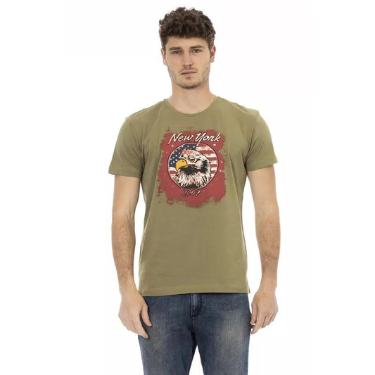 Trussardi Action Green Cotton Men T-Shirt