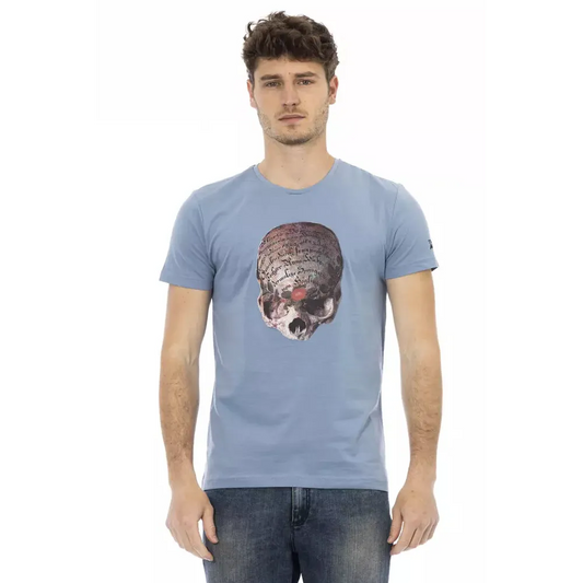 Trussardi Action Light Blue Cotton Men T-Shirt