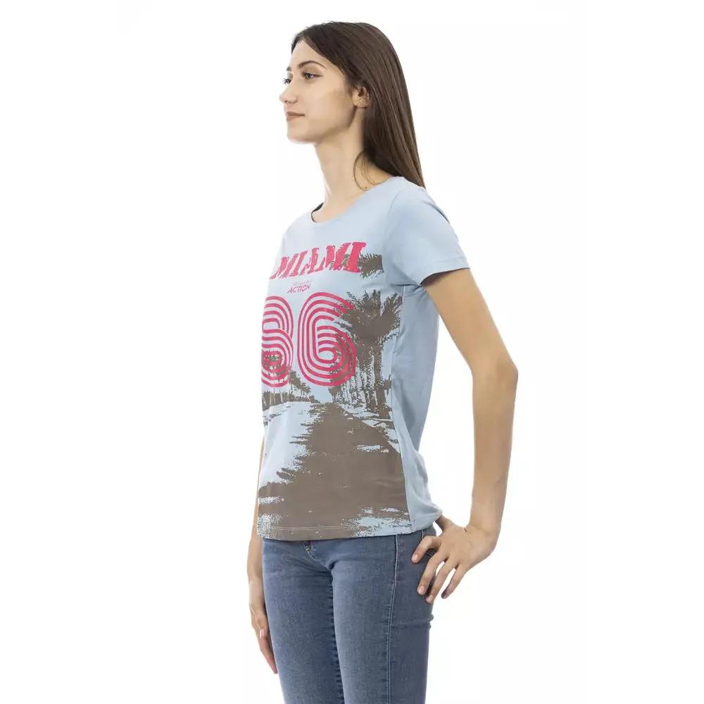 Trussardi Action Light Blue Cotton Women T-Shirt