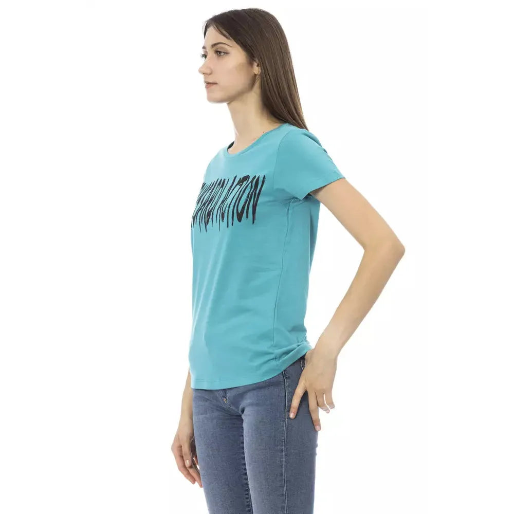 Trussardi Action Light Blue Cotton Women T-Shirt