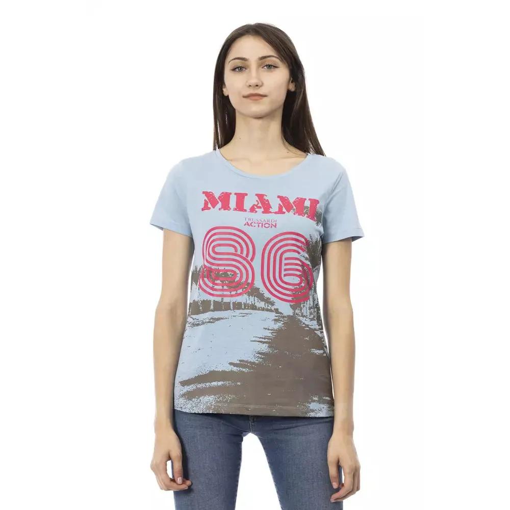 Trussardi Action Light Blue Cotton Women T-Shirt