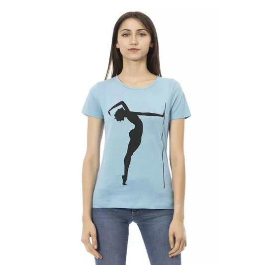 Trussardi Action Light Blue Cotton Women T-Shirt