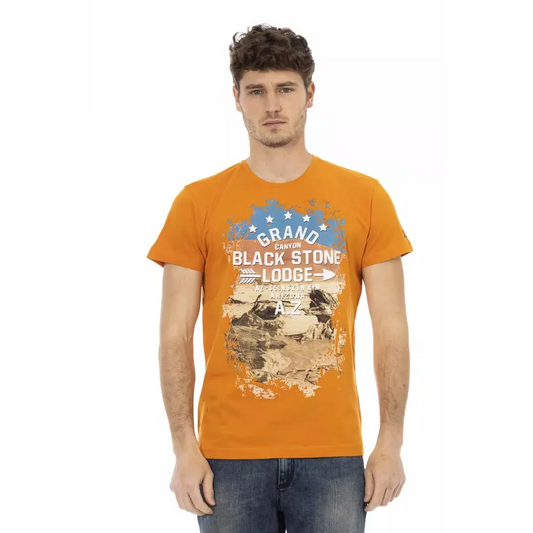 Trussardi Action Orange Cotton Men T-Shirt