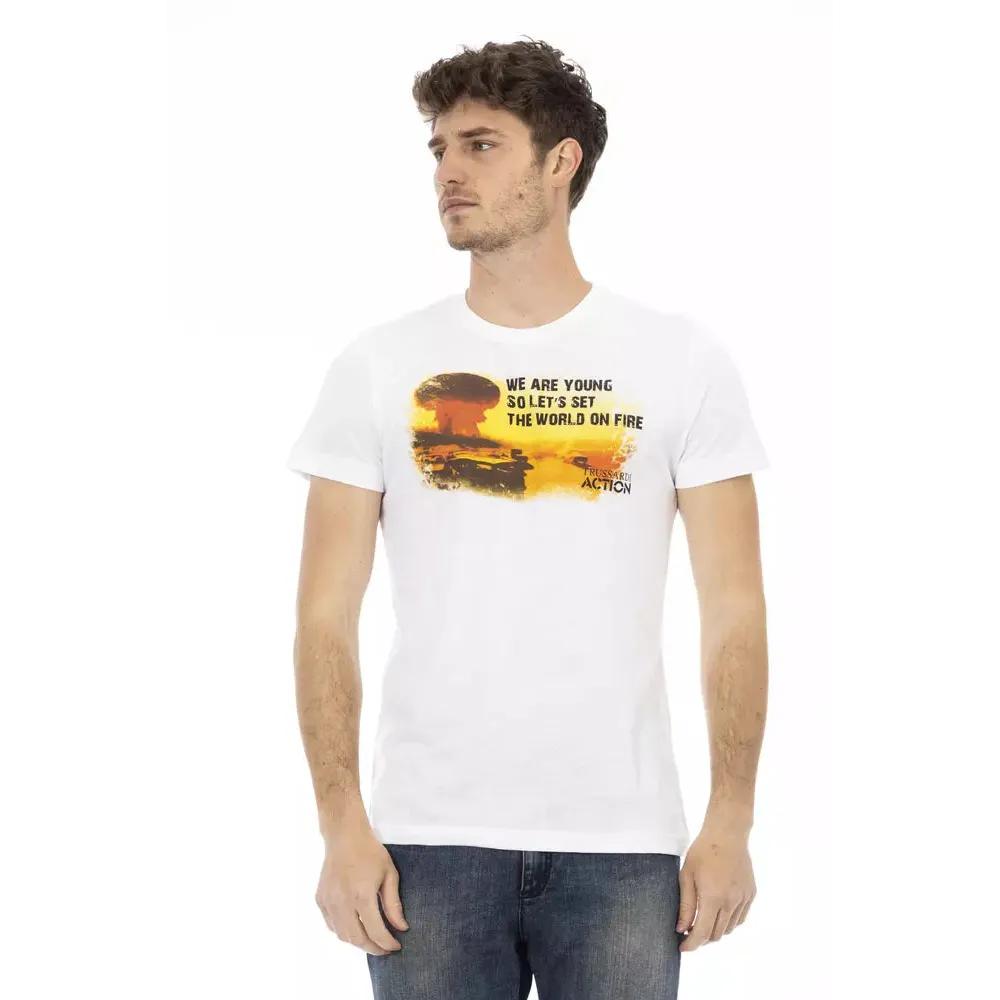 Trussardi Action White Cotton Men T-Shirt