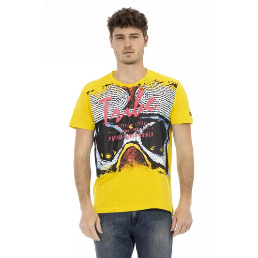 Trussardi Action Yellow Cotton Men T-Shirt