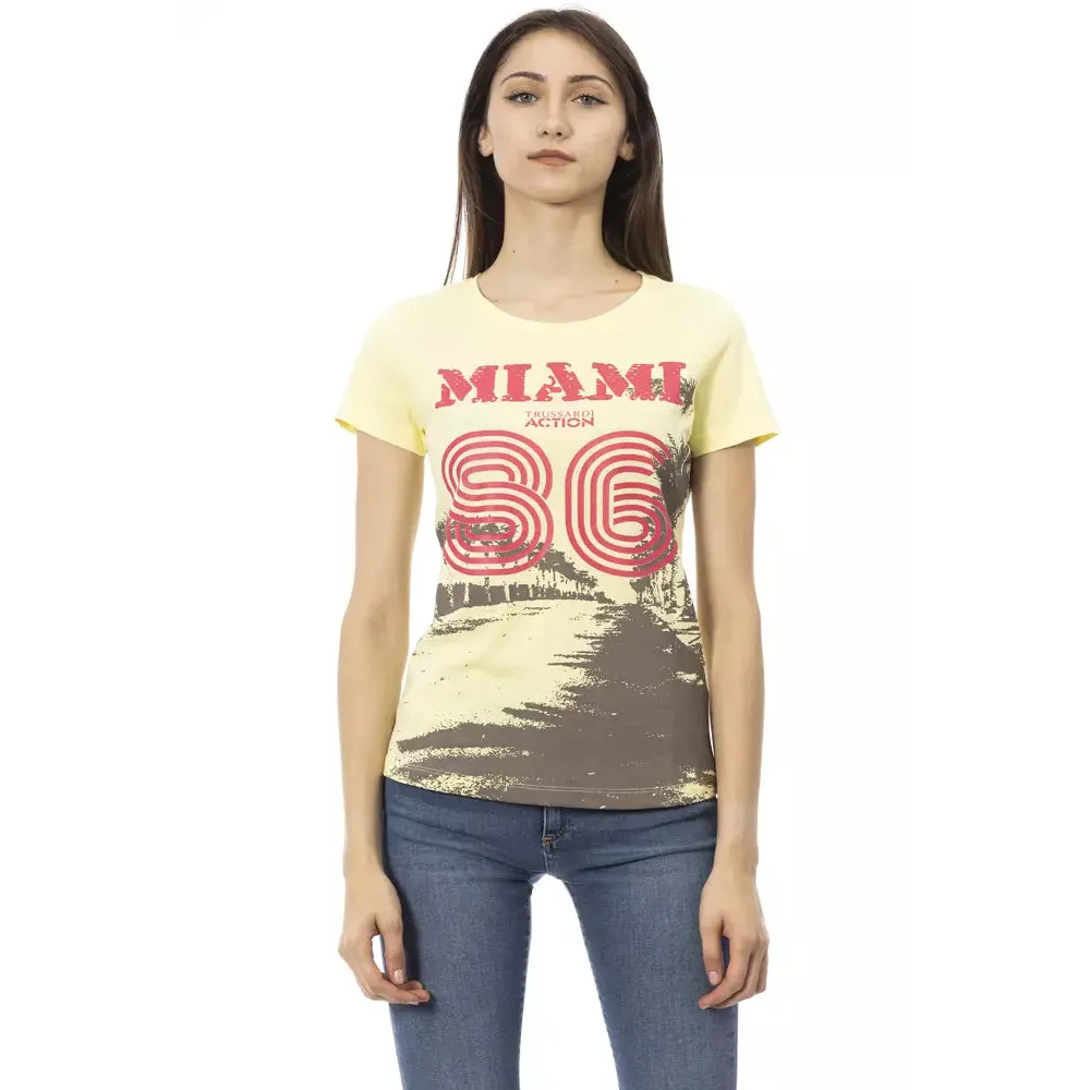 Trussardi Action Yellow Cotton Women T-Shirt