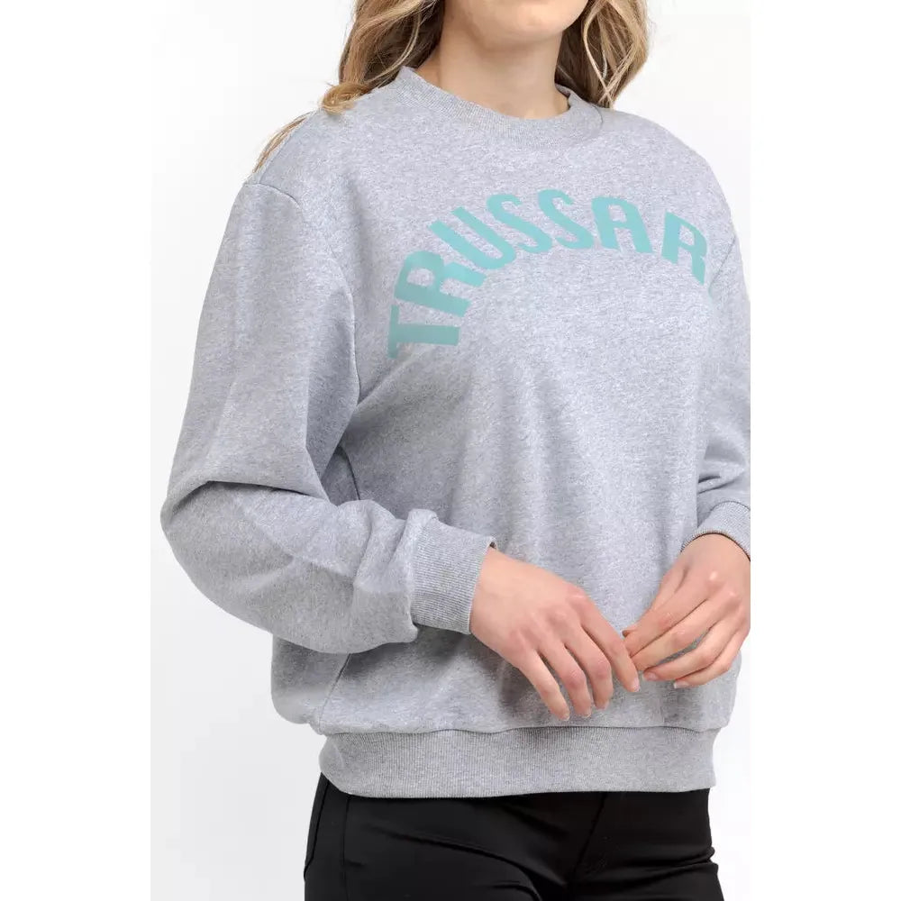 Trussardi Gray Cotton Women Sweatshirt