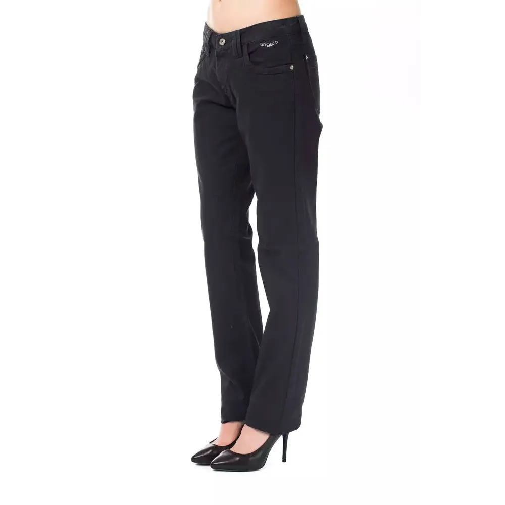 Ungaro Fever Blue Cotton Women's Regular Fit Jean
