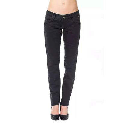 Ungaro Fever Blue Cotton Women's Regular Fit Pant