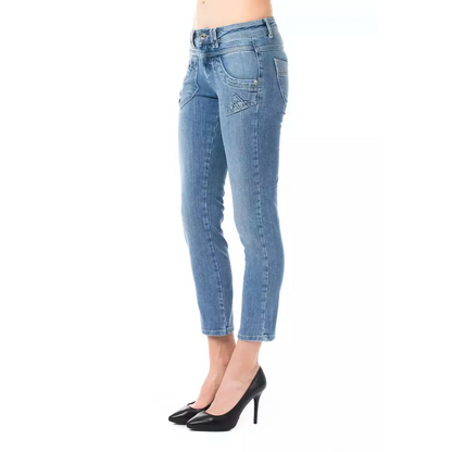 Ungaro Fever Light Blue Cotton Women Capri Jeans