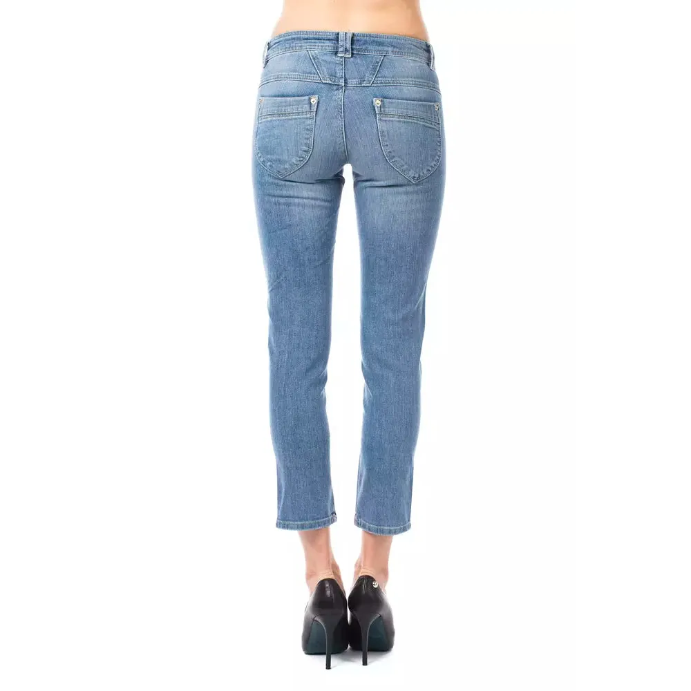 Ungaro Fever Light Blue Cotton Women Capri Jeans