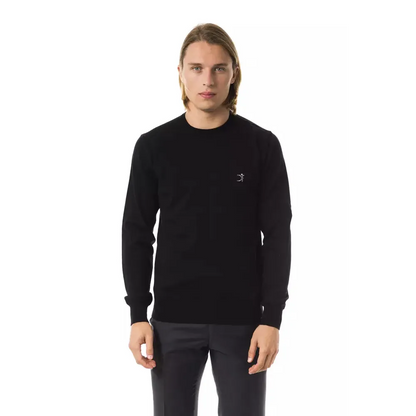Uominitaliani Black Merino Wool Men's Sweater