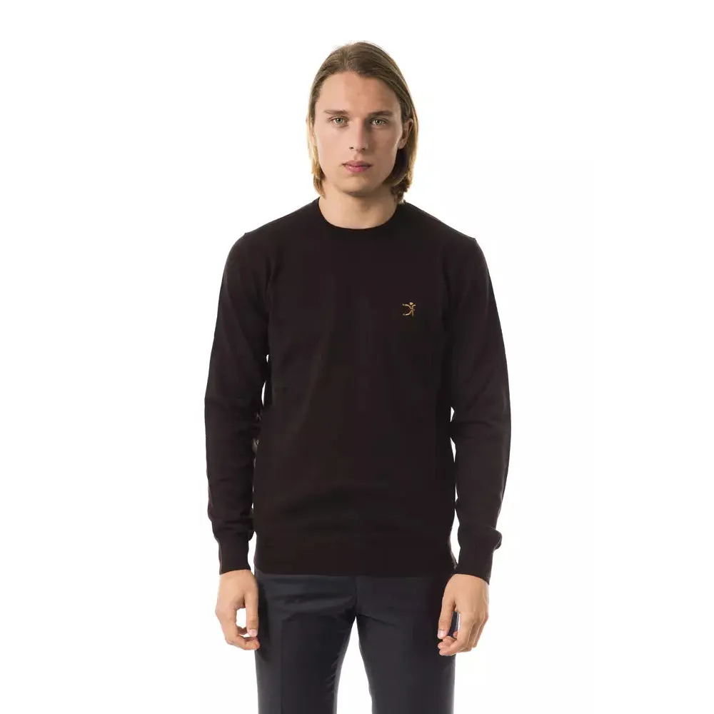 Uominitaliani Brown Merino Wool Men Sweater