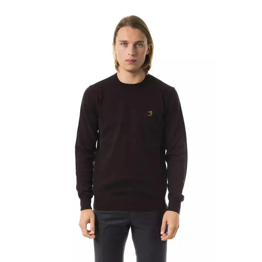Uominitaliani Brown Merino Wool Men Sweater