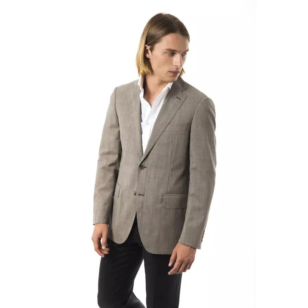 Uominitaliani Gray Wool Mens Blazer