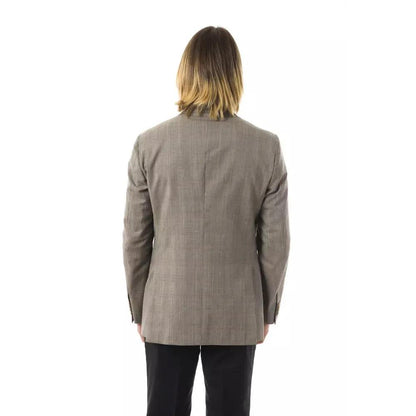 Uominitaliani Gray Wool Mens Blazer