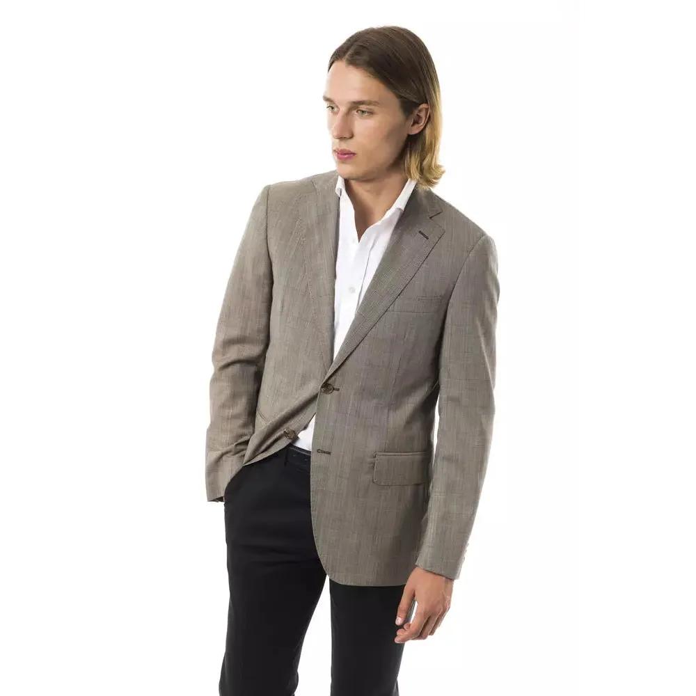 Uominitaliani Gray Wool Mens Blazer