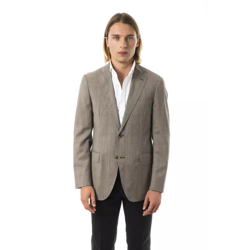 Uominitaliani Gray Wool Mens Blazer