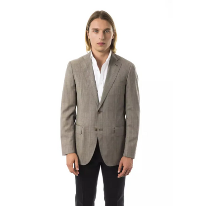 Uominitaliani Gray Wool Mens Blazer