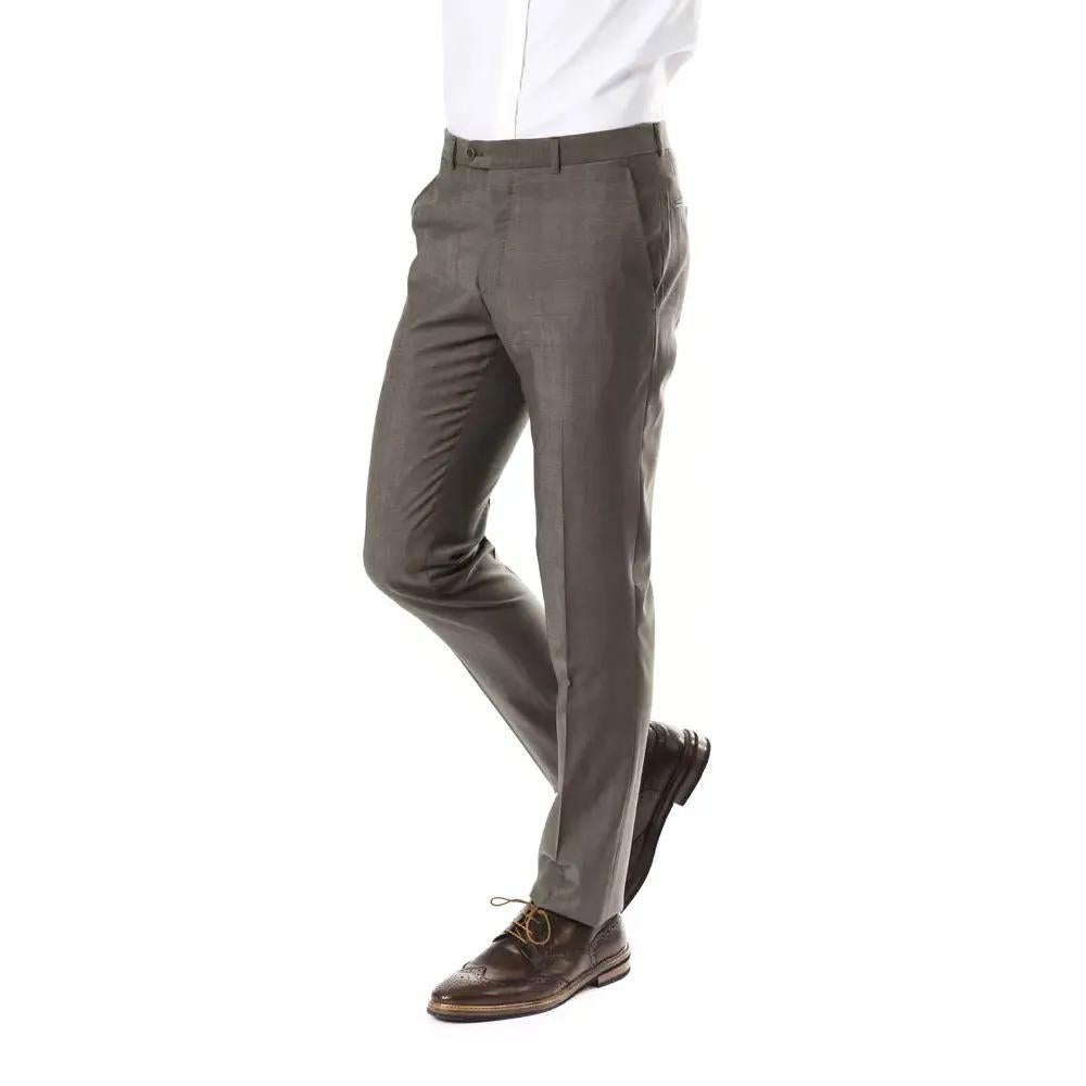 Uominitaliani Gray Wool Mens Suit Pant