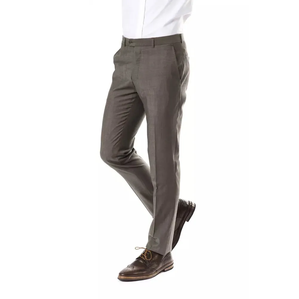 Uominitaliani Gray Wool Mens Suit Pant