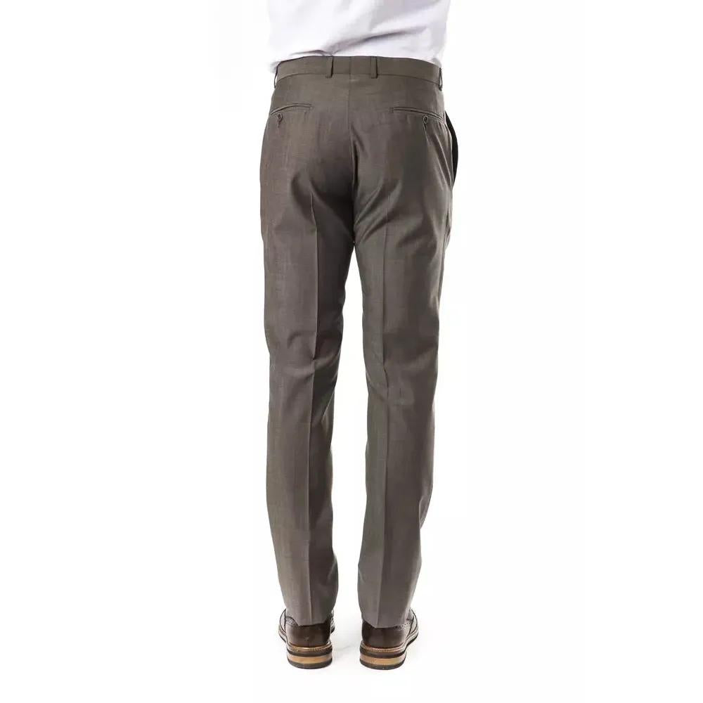 Uominitaliani Gray Wool Mens Suit Pant