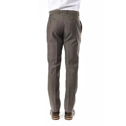 Uominitaliani Gray Wool Mens Suit Pant