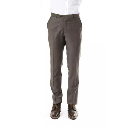 Uominitaliani Gray Wool Mens Suit Pant