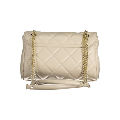 Valentino Beige Polyurethane Women's Bag with Chain Handles and Pockets