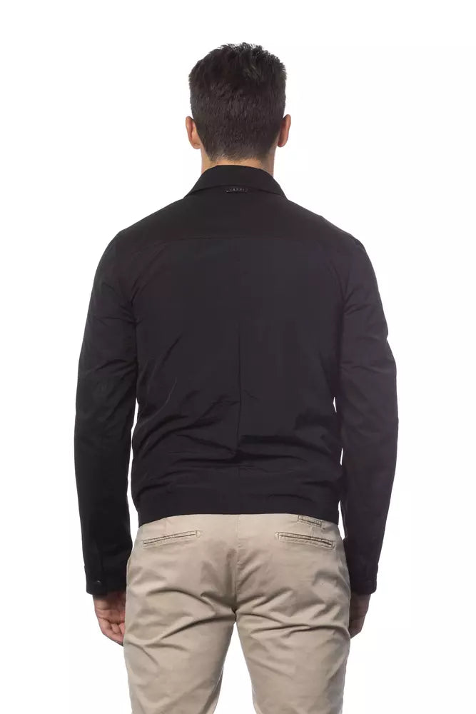 Verri Black Cotton Men's Bomber Jacket