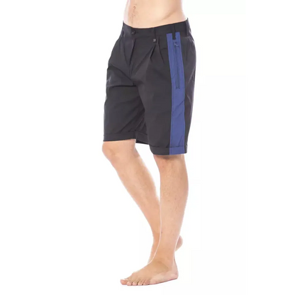 Verri Black Cotton Men's Casual Short