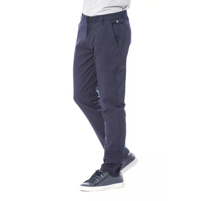 Verri Blue Polyester Men Pant