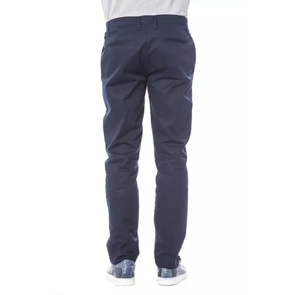 Verri Blue Polyester Men Pant
