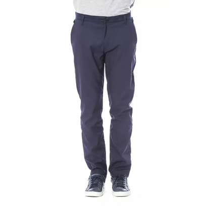 Verri Blue Polyester Men Pant