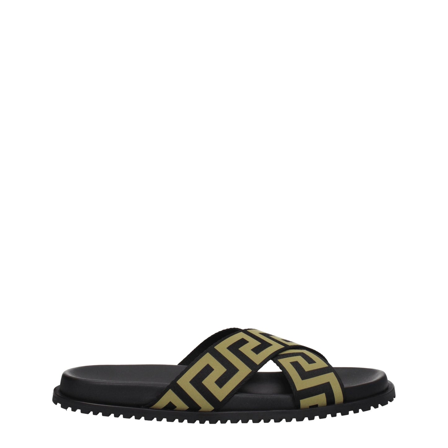 Versace Black Fabric Slippers Sandals