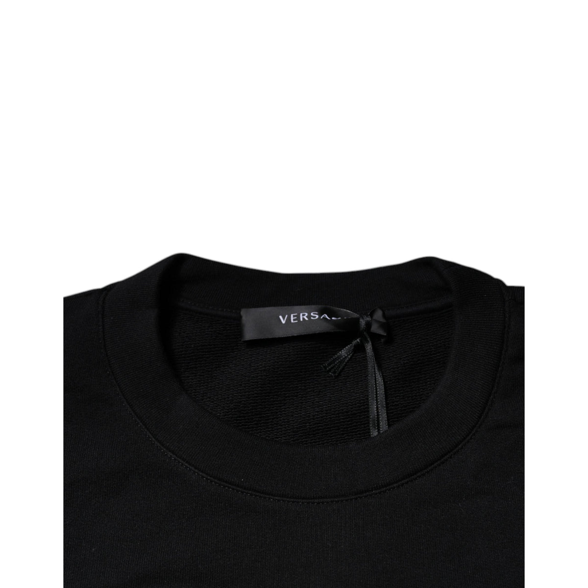Versace Black Medusa Embroidery Crew Neck Pullover Sweater