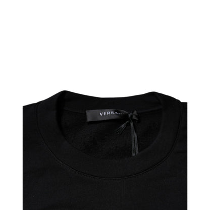 Versace Black Medusa Embroidery Crew Neck Pullover Sweater
