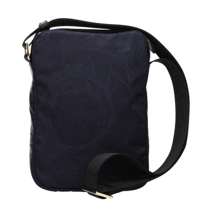 Versace Blue Fabric Crossbody Bag