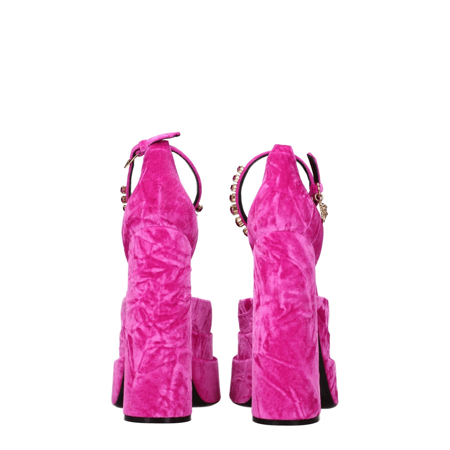 Versace Pink Velvet Platforms