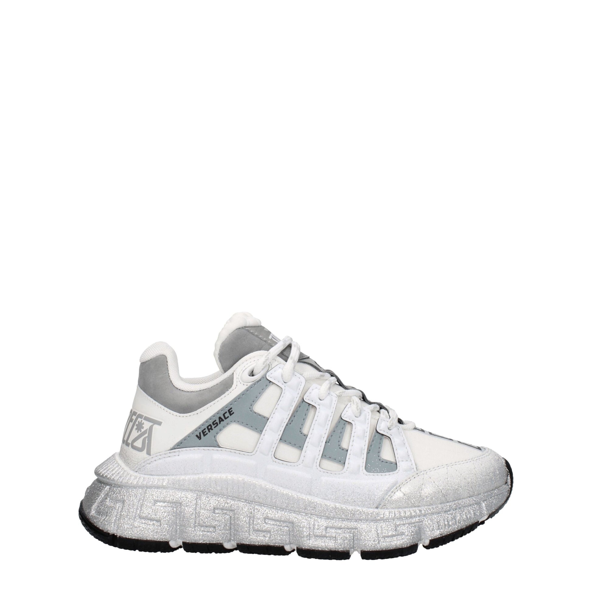 Versace White Fabric Athletic Sneakers