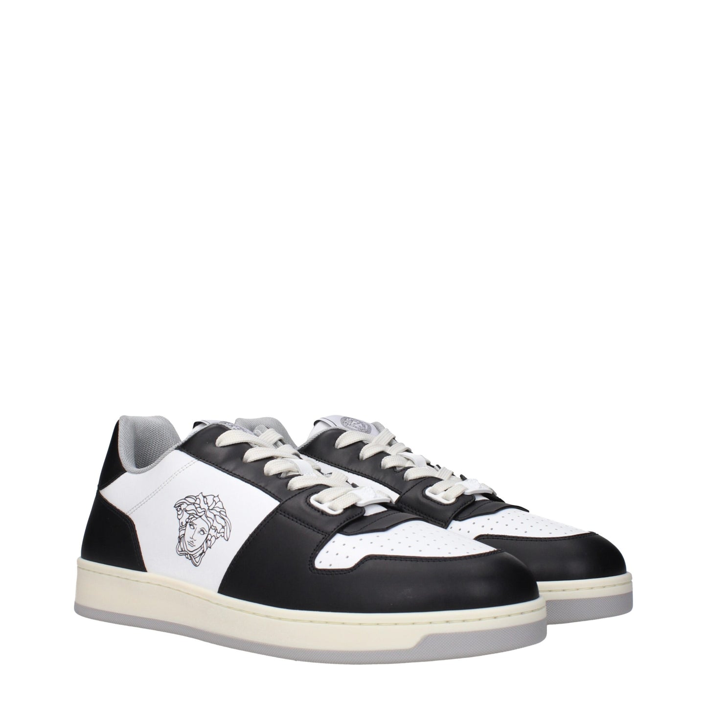Versace White Leather Low Tops