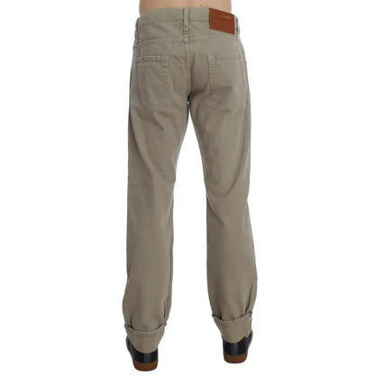 Acht Beige Cotton Patchwork Jeans