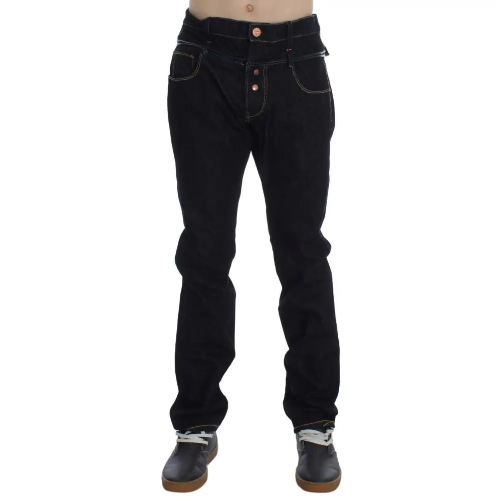 Acht Blue Cotton Regular Straight Fit Jeans