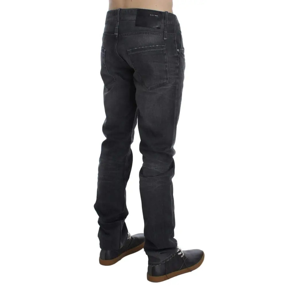 Acht Gray Cotton Regular Low Fit Jeans